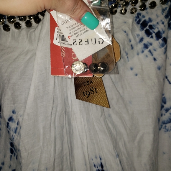 NEW! Guess boho tie dye maxi shirt sz. XS - Picture 11 of 16